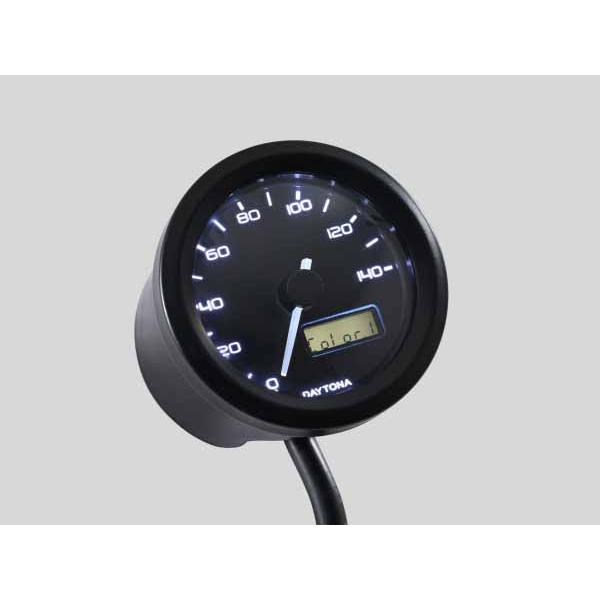 【4月23日出荷】デイトナ 汎用 VELONA 電気式スピードメーター φ48 140km/h ブラックボディ DAY44196の画像