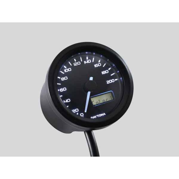 【4月23日出荷】デイトナ 汎用 VELONA 電気式スピードメーター φ48 200km/h ブラックボディ DAY44197の画像
