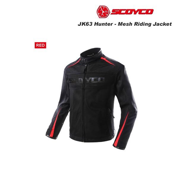 SCOYCO(スコイコ) JK63 Hunter メッシュライディングジャケット[レッド/2XLサイズ] JK63-RD-2XL