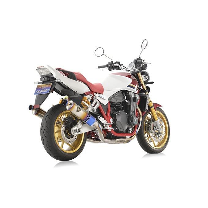 【4月23日出荷】アールズギア CB1300SF/SB ワイバンRフルエキ ツイン Sタイプ マフラー チタンドラッグブルー WH48-S6SDの画像