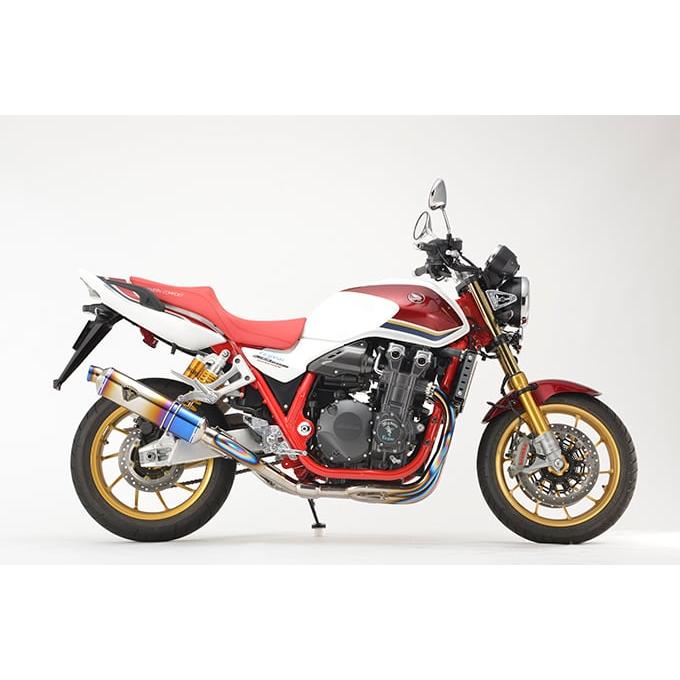 【4月23日出荷】アールズギア CB1300SF/SB ワイバンRフルエキ ツイン Sタイプ マフラー チタンドラッグブルー WH48-S6SDの画像