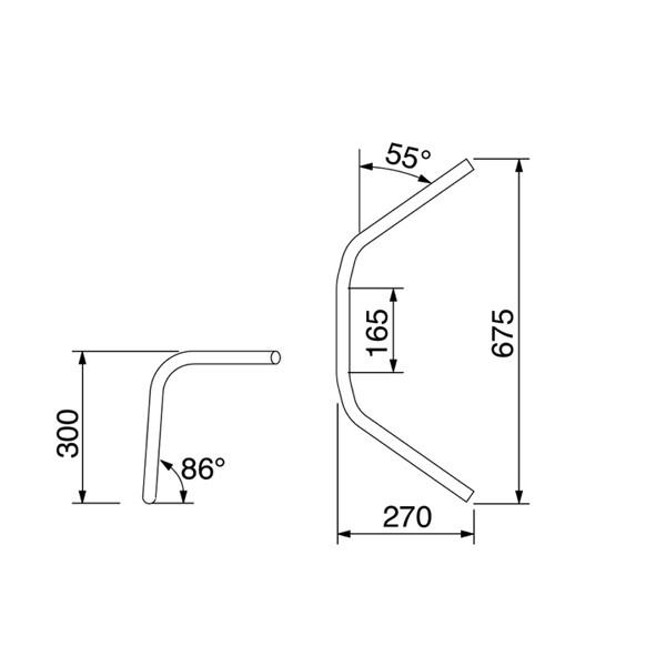 【5月28日出荷】ハリケーン φ1インチ汎用 ハンドルバー：300エイプハンガーIII型 HB0169C-01｜partsbox3｜02