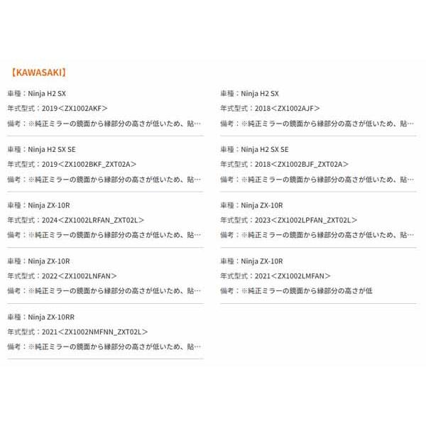 3月24日出荷】デイトナ ニンジャ ZX-10R ハイビジ貼り付けタイプミラー