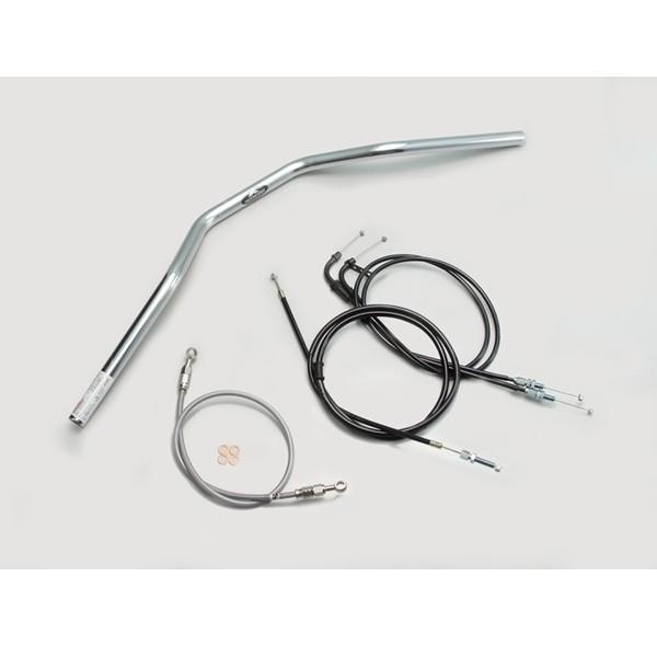 HURRICANE - 【×欠品中 納期中ぶらりん】ハリケイン トラッカースペシャルハンドルSET Cメッキ H501-033C ハンドル-バイク