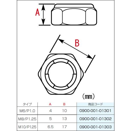 【5月28日出荷】キタコ  ロックナット(3種薄型/ユニクロ) M8 2PC　0900-001-01302｜partsboxpm｜02