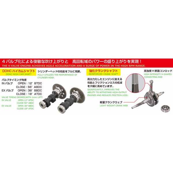 キタコ グロム(JC61/JC75)/モンキー125(JB02) 181cc DOHC ボアアップ