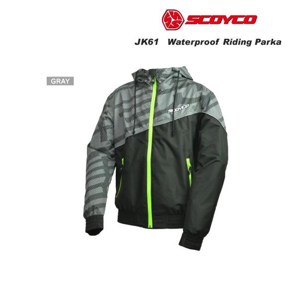 SCOYCO(スコイコ) JK61 ウォータープルーフ ライディングパーカー[グレー/Mサイズ] JK61-GY-M