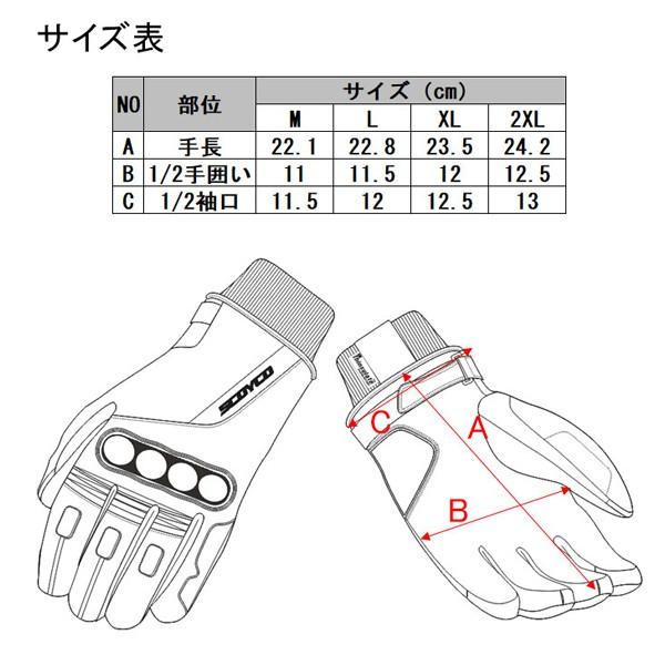 正規特約店 SCOYCO(スコイコ) MC31 ロングリブグローブ[ブラック/Lサイズ] MC31-BK-L