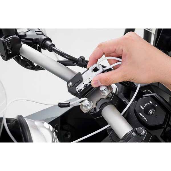 6月9日出荷】TANAX ヘルメット用ワイヤーロック ハンドルクランプ取付
