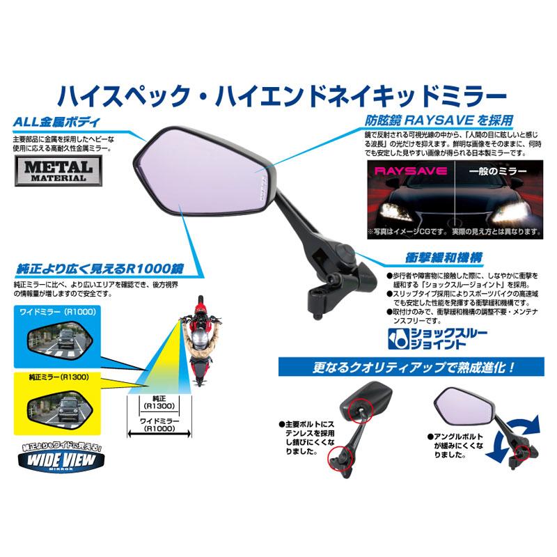 4月15日出荷】TANAX シャークミラー6 10mm 正・逆ネジボルト付(左右