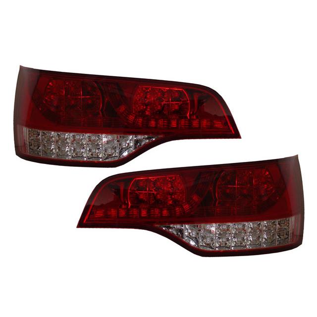 LED テール ランプ クローム インナー レッド＆クリスタル レンズ 06-09 アウディ Q7 商品レビュー投稿で保証6ヶ月延長