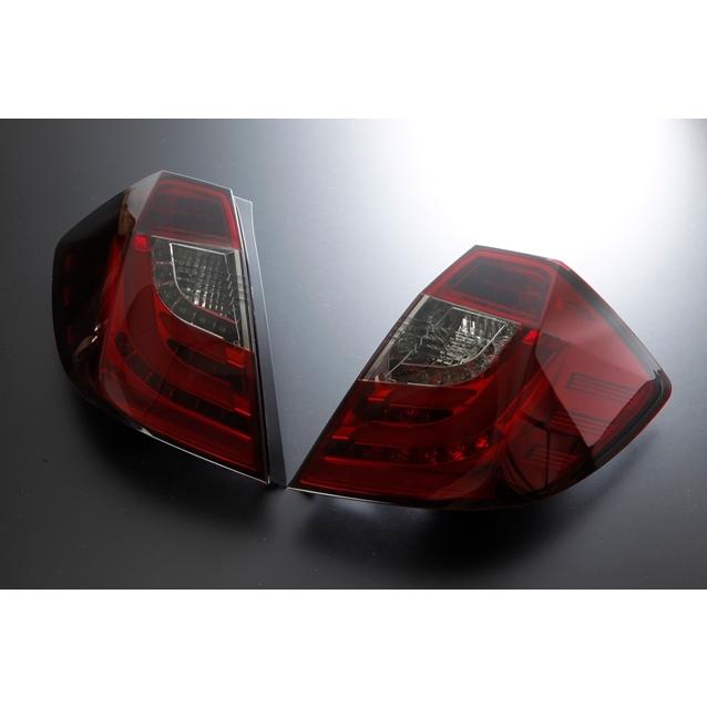 LED テール ランプ クローム インナー レッド＆スモーク レンズ ホンダフィット 08-UP 商品レビュー投稿で保証6ヶ月延長