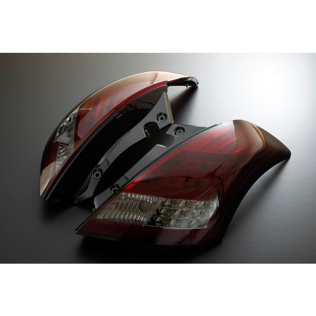 スズキswift LEDテールライト 黒/赤 LED テール ランプ クローム インナー レッド＆スモーク レンズ スズキ