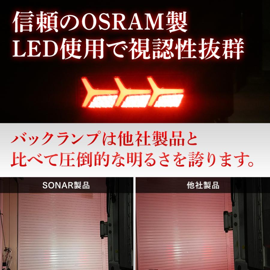 テールライト トラック 24V LEDライトバー クリア （クロームインナー） 大型中型トラック用 流れるウィンカー ランボスタイルの画像
