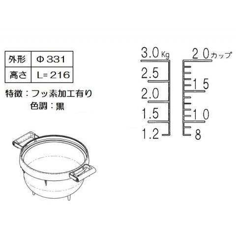 リンナイ　Rinnai　業務用ガス炊飯器　炊飯内釜（1.4合〜3.6升）　077-250-000