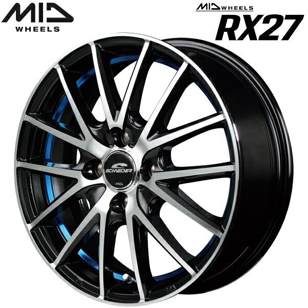 MID シュナイダーRX27 15インチ アルミホイール 4本セット マルカサービス MID WHEELS RX27 4本Set ブラックメタリックポリッシュ