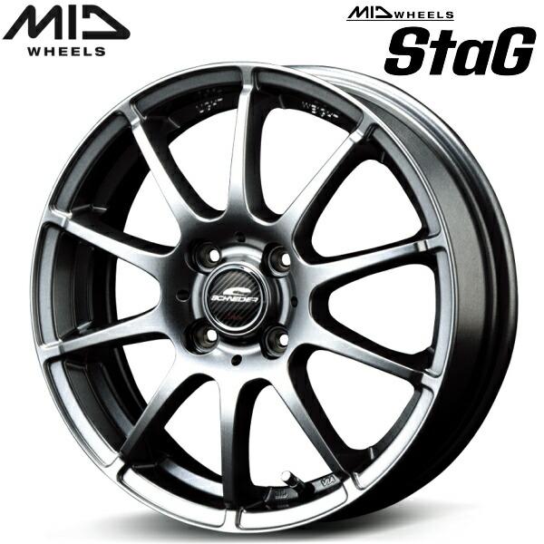 2015年制16インチ グレー 多穴デザイン ホイール 4本セット マルカサービス MID WHEELS StaG 4本Set メタリックグレー 4.5J-15
