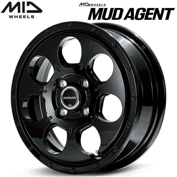 MID ROADMAX MUD AGENT 4本Set セミグロスブラック 4.0J-12インチ 4穴 