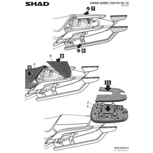 SHAD(シャッド) バイク 収納・BOX トップマスターフィッティングキット 