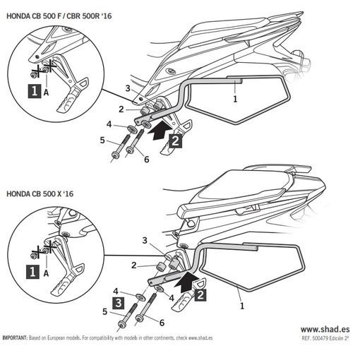 SHAD(シャッド) サイドバッグホルダーキット CB400F/CBR400R(16-18