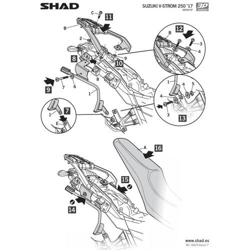 SHAD(シャッド) 3Pシステムフィッティングキット Vストローム250(17-26