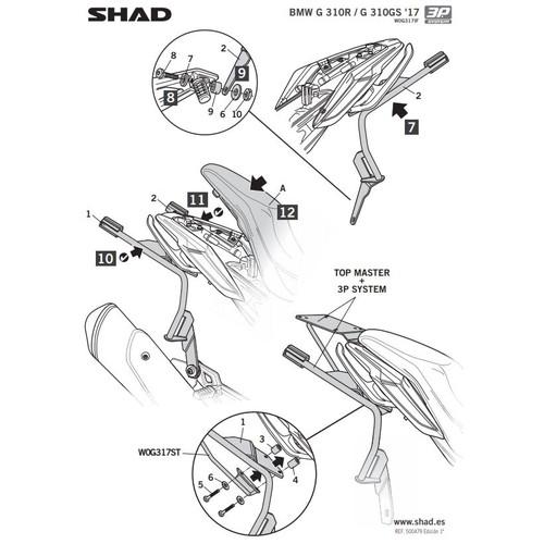 SHAD(シャッド) 3Pシステムフィッティングキット BMW G310GS/R(17-25 