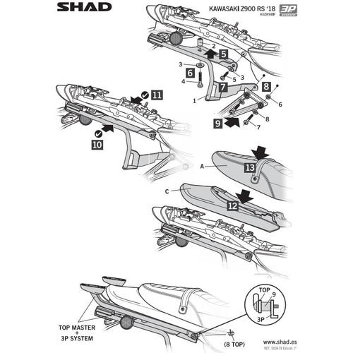 SHAD 3Pフィッティング Z900RS(18-25)/カフェ(20-25) K0ZR98IF SHAD 3Pフィッティング Z900RS(18-25)/カフェ(20-25) K0ZR98IF