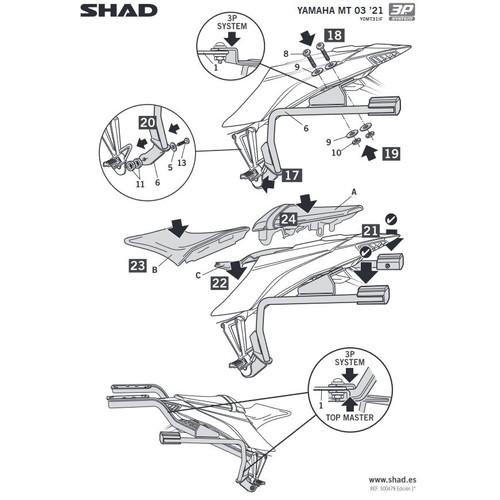 SHAD(シャッド) 3Pシステムフィッティングキット MT-03(20-25) バイク