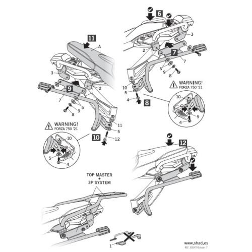 SHAD(シャッド) 3Pシステムフィッティングキット X-ADV(21-25) バイク 