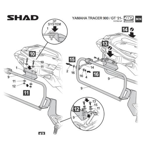 SHAD(シャッド) バイク 収納・BOX 4Pシステムフィッティングキット 
