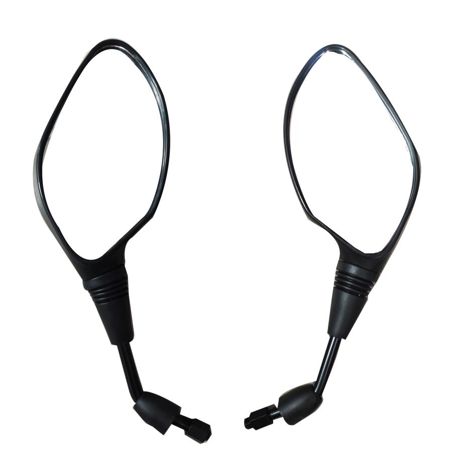 MIRAX バイク ミラー 左右セット 10mm 正ネジ ブラック 汎用 原付