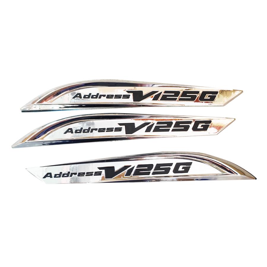 マーク スズキ アドレスV125 エンブレム 3点 セット シルバー 外装 エナジー