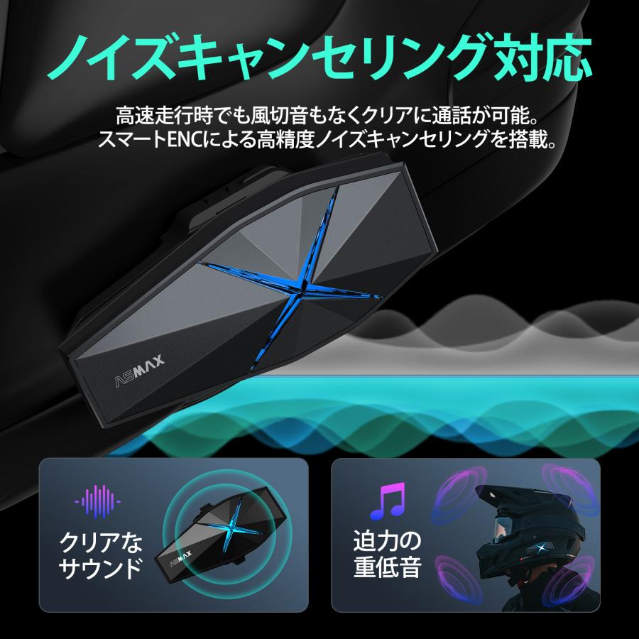 ASMAX ASMAX F1 Pro バイク用 インカム シャイニーグレー 10人同時通話