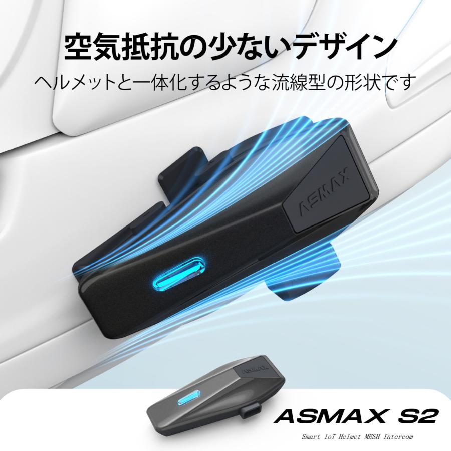 ASMAX ASMAX Standard バイク用 インカム 8人同時通話 連続通話13時間