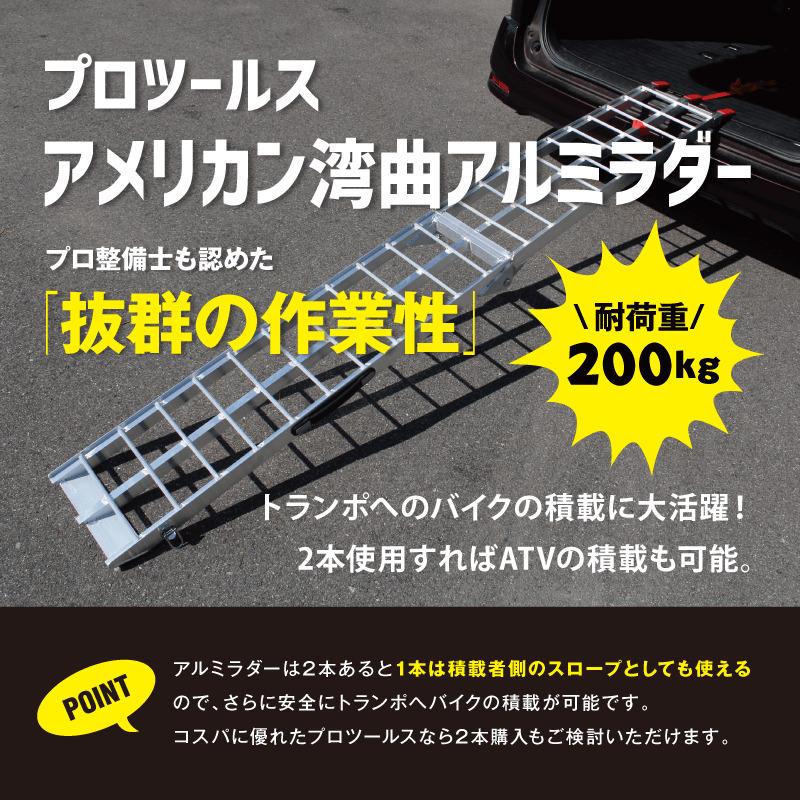 ProTOOLs アメリカン湾曲アルミラダー 耐荷重 200kg 積み下ろし