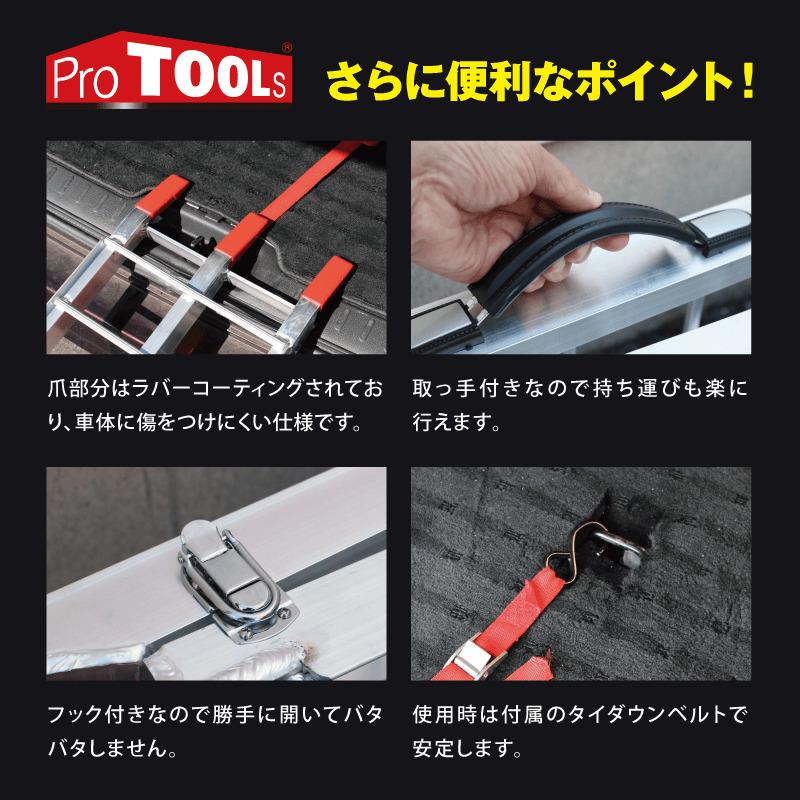 ProTOOLs スタンド付アメリカン湾曲アルミラダー 耐荷重 340kg