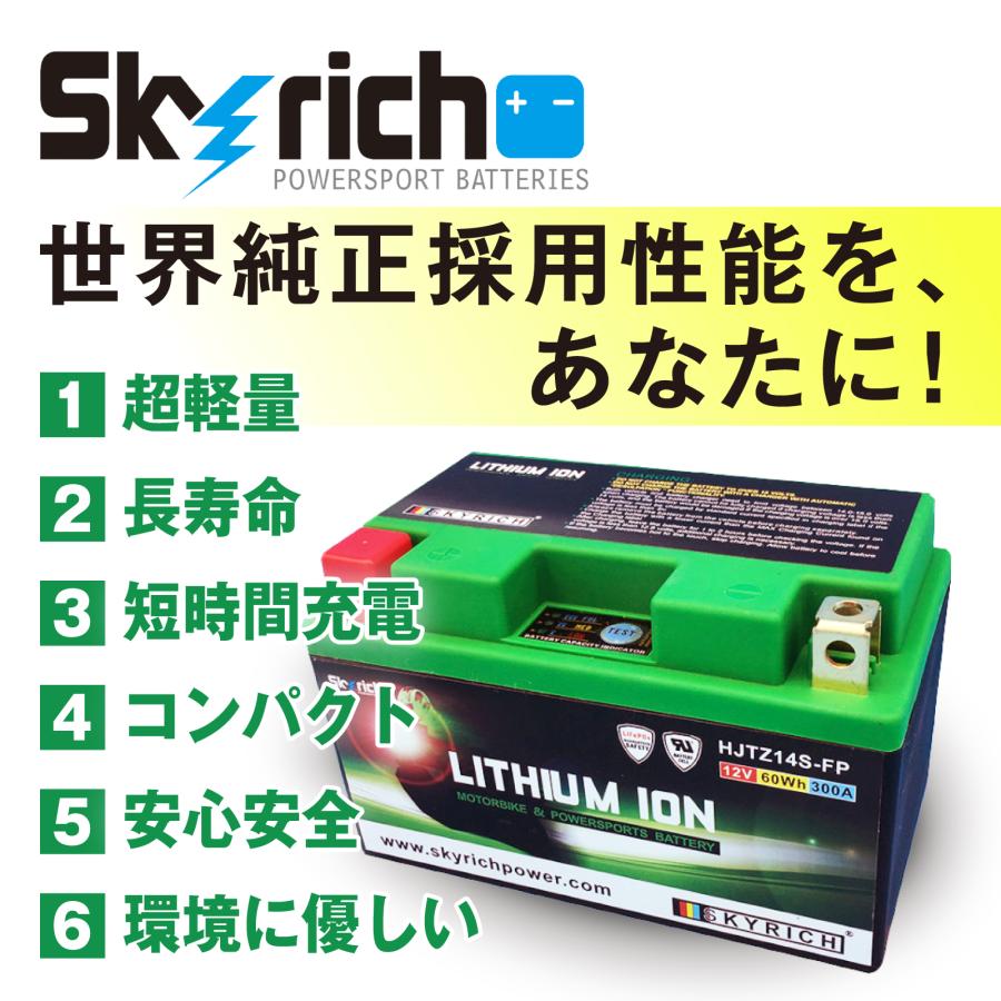 Skyrich バイク リチウムイオンバッテリー YTX4L-BS YTX5L-BS 互換