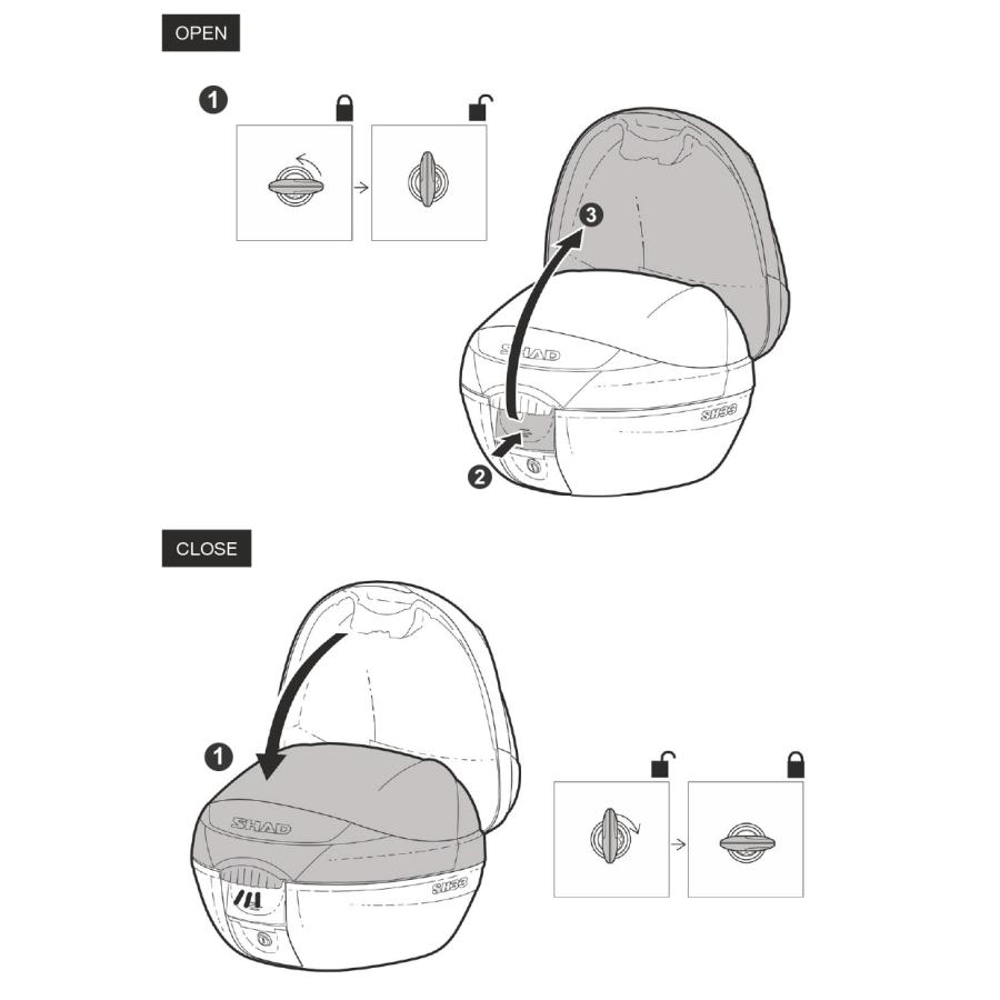 SHAD(シャッド) バイク トップケース リアボックス 33L 無塗装ブラック 