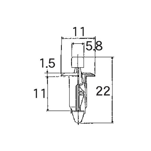 A ボストン VOSTON 自動車用部品 プッシュリベット BC5137 433 VOSTONE(ボストン) プッシュリベット 10個入 黒色 BC5137 自動車 内張