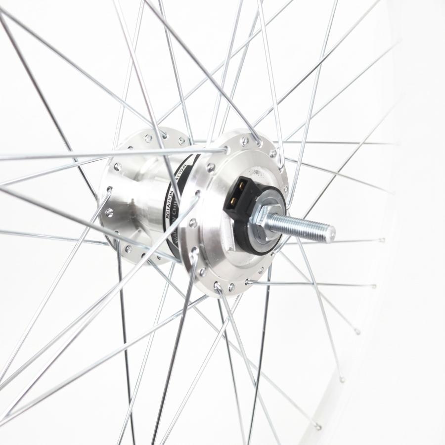 27インチ 自転車 27×1 3/8 37-630 前輪リム完組ハブダイナモ付(E2端子