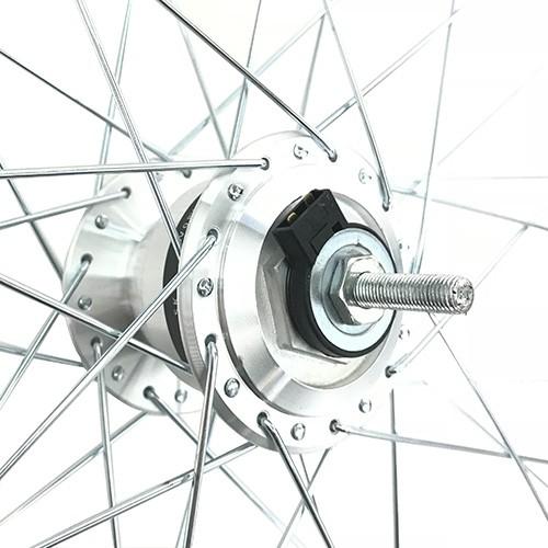 26インチ 自転車 26×1 3/8 37-590 前輪リム完組ハブダイナモ付(E2端子) アルミリム 1本 タイヤ チューブ 付 シティサイクル ママチャリ EnergyPrice|partsdirect|02