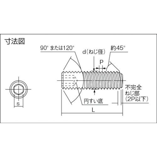 TRUSCO 六角穴付止めネジ ステンレス サイズM6×25 (20本入) B45-0625