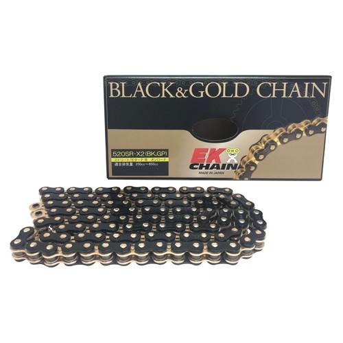 未開封・新品　江沼製チェーン　520SR－X2（AR,NP)　102リンク・カシメ　GB250　他 EKチェーン(江沼チェーン) SRXシリーズ 520SRX2-120L ブラック