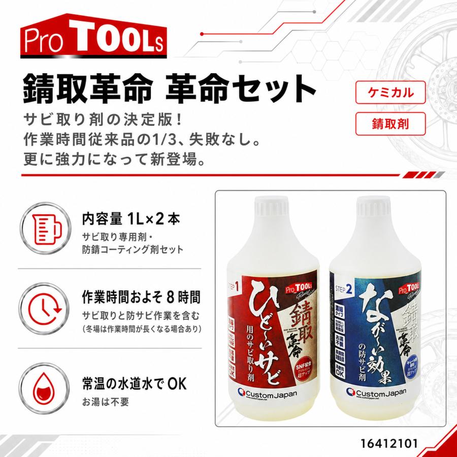 ProTOOLs 錆取革命 革命セット サビ取り剤 防錆コーティング剤 バイク