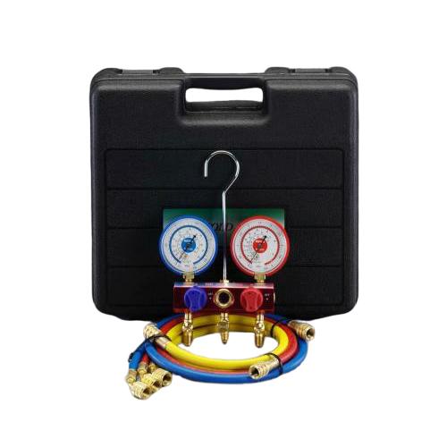 ESCO(エスコ) 自動車 ガスチャージホース・ゲージ ボールバルブ式ゲージマニホールドキット(R410A) EA101TR-5B