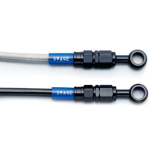 Ko.baさま専用 SWAGE-LINE フロントホースキット ブラック/ブラック Z125 PRO 16-18