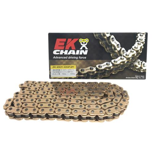 EKチェーン(江沼チェーン) ZVXシリーズ 525ZVX3-112L ゴールド MLJ(カシメジョイント) 525ZVX3(GP/GP)-112L-MLJ バイク チェーン