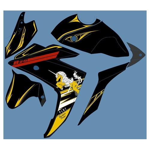 PLOT(プロト) デカールキットユニコーンAブラック&イエロー YZF-R3/R25