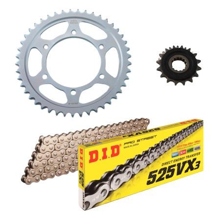 DID(大同工業) チェーン&前後スプロケット ゴールド 3点交換セット MT