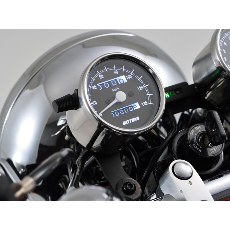 DAYTONA 機械式スピードメーター φ60 ステンレスボディ/ブラックパネル 15633 バイク_4